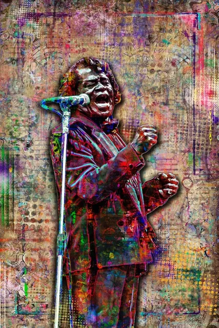 JAMES BROWN Pop Art 12x18in Poster GODFATHER OF SOUL Art Print Free Shipping US