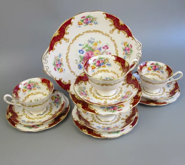 Royal Albert Canterbury Tea Set Service. 4 x Cups Saucers Plates. Vintage.