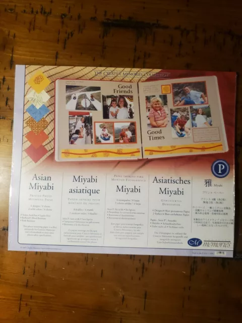 Papel de montaje fotográfico impreso asiático en Miyabi 4 diseños 8 hojas recuerdos creativos
