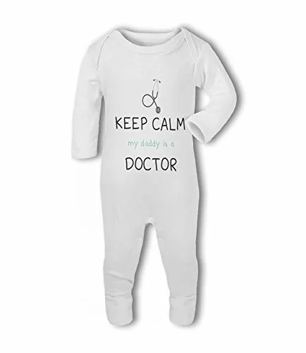 Doctor - Keep Calm my Daddy/Mummy is a funny - Baby Romper Suit by BWW Print Ltd
