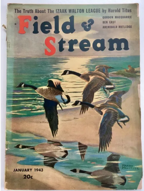 FIELD & STREAM magazine. Jan 1943. Vintage Hunting, Fishing