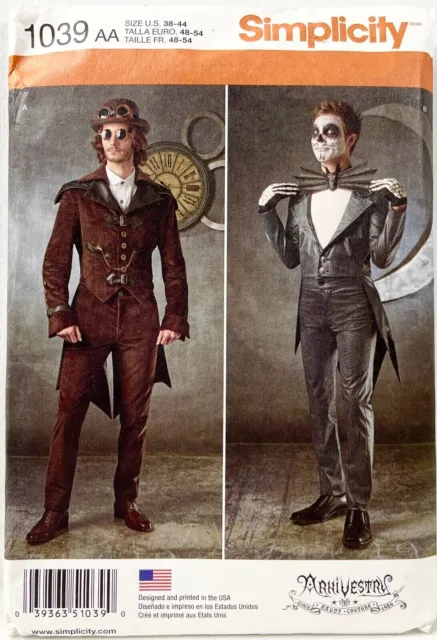 2015 Simplicity Sewing Pattern 1039 Mens Costumes 2 Design Steampunk 38-44 12309