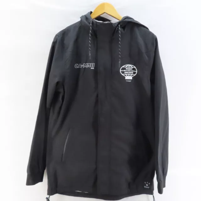ST Goliath Windbreaker Jacket Mens Adult Size Small Black Full Zip Hooded Casual