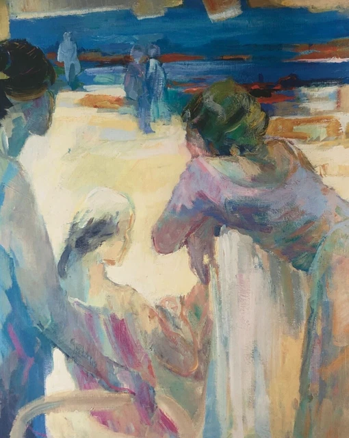La playa, Litografía firmada por Monique Baroni, Numerada 18/150, Dedicada, 20