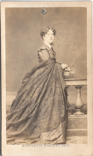 Photo CDV Vintage De L'actrice Rosa Bruck Avec Dédicace, Circa 1871 - Tirage Albuminé Par Nadar à Paris - Très Rare