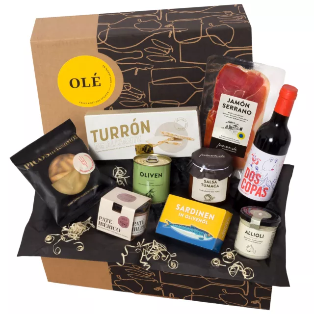 Präsentkorb "Olé" Feinkost-Geschenkkorb Spanien-Box mit spanische Delikatessen