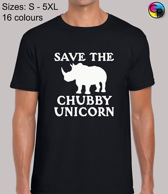 Save The Chubby Unicorn Funny Novelty Regular Fit T-Shirt Top TShirt Tee for Men