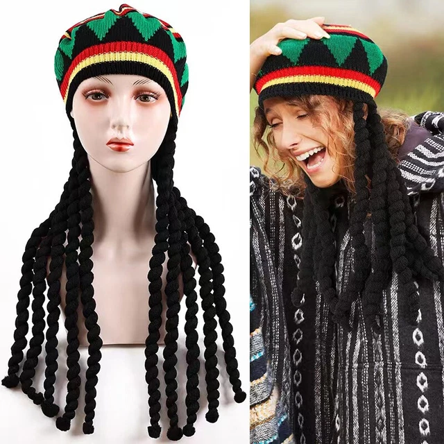 Armycrew Rasta RGY Dreadlock Reggae Beanie Visor Cap - Oversize Cotton Long Beanie With Curved Bill