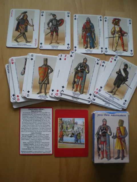 JEU DES ARMURES französisch Ritter Poker Spielkarten Karl der Gr. Ludwig XXIII