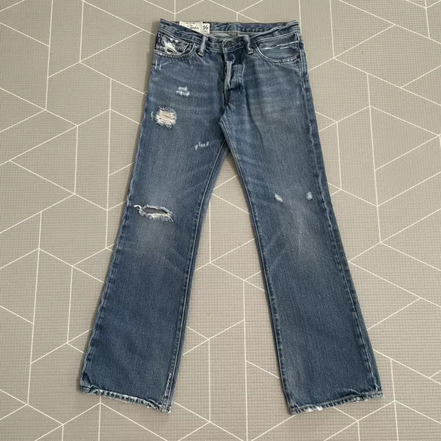 Abercrombie | 16 | Kids Baxter Lowrise Slim Boot Distressed Jeans