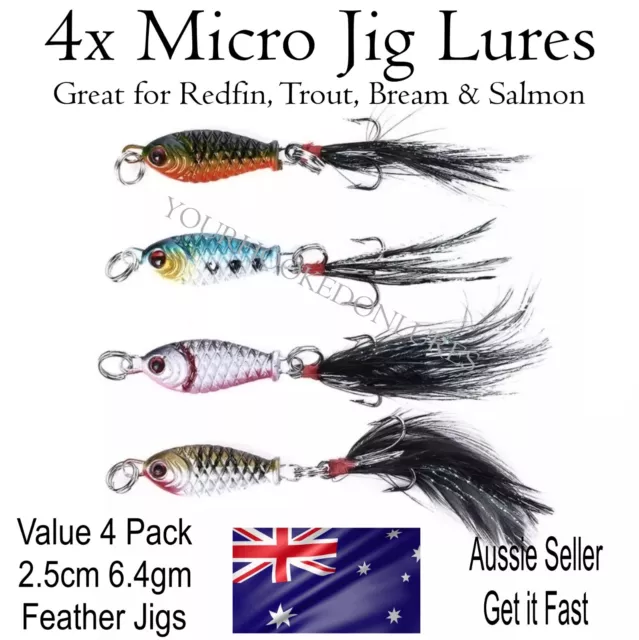 4 MICRO JIG Fishing Lures Bait Tackle Small Spinner Spoon Freshwater Trout  Lures $8.95 - PicClick AU