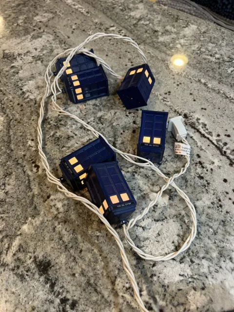 Doctor Who Tardis Police Call Box String Lights - Tested / Working - 9 Ft Bbc