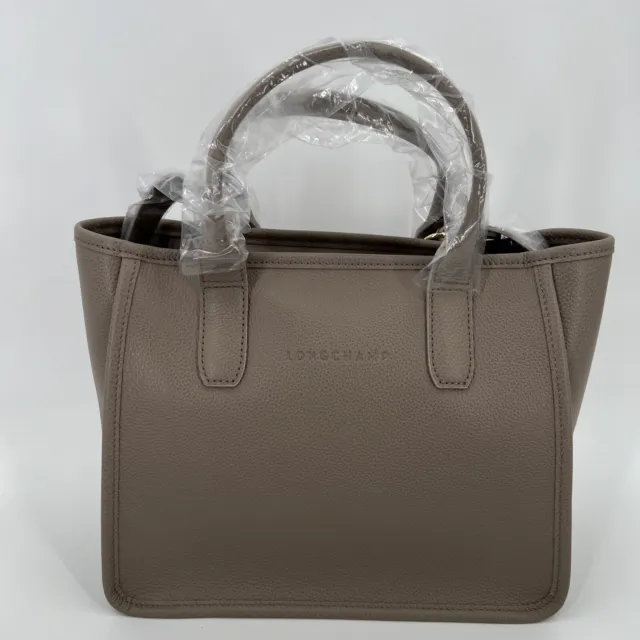 Longchamp Turtle Dove Gray LE FOULONNÉ Top Handle Tote Bag Purse Optional Strap