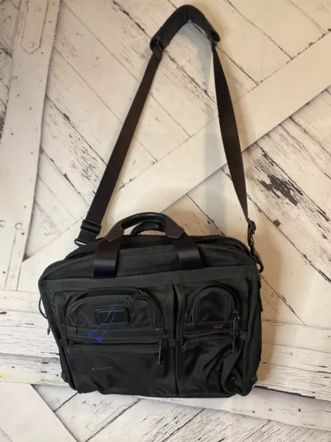 TUMI Alpha T-Pass Messenger Laptop Briefcase Bag Nylon/Leather