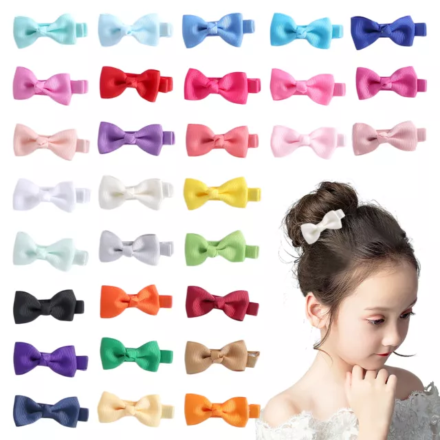 30pcs Baby Hair Bow Infants Toddlers Cute For Girls Tiny Non Slip Barrette Clip