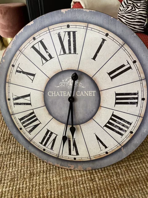 CHATEAU CANET XXL Wanduhr 60 cm French Shabby Deko Provence Maison du Monde