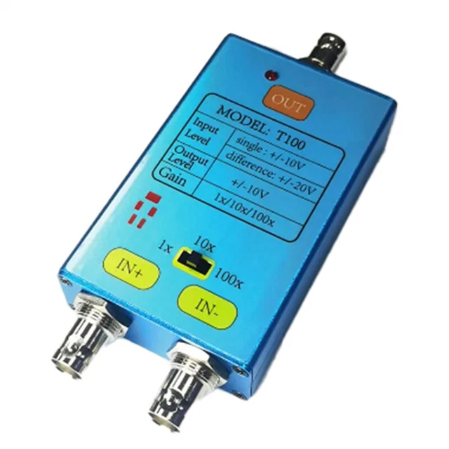 Sonde Différentielle Oscilloscope T100 - Gain 1X/10X/100X, Bande Passante 10 MHz | Rechargeable USB-C, Plage ±10 V | Faible Bruit Pour Signaux Faibles - 5