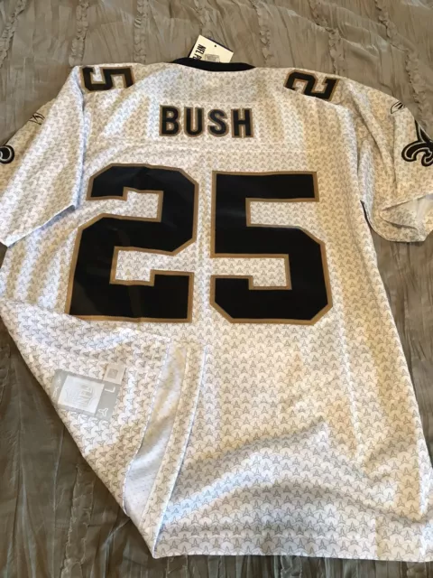 REGGIE BUSH New Orleans SAINTS Football REEEBOK Sewn Alternate LARGE Jersey NEW