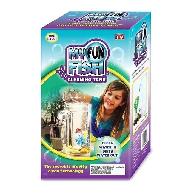 New Self Cleaning Tank My Fun Fish Aquarium For Small Fish With LED light