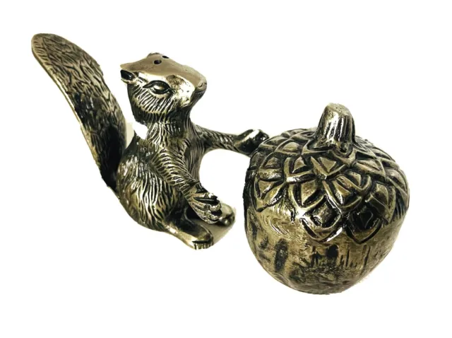 Pottery Barn Pewter Squirrel & Acorn Salt Pepper Shakers Fall Woodland Series