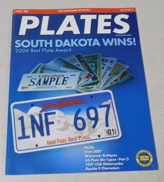 ALPCA PLATES magazine April 2007 South Dakota Best Plate Award