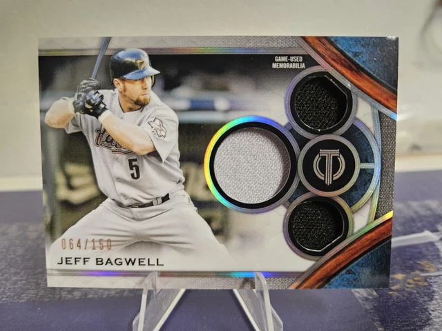 2021 Topps Tribute JEFF BAGWELL Triple Relic #'d 64 of 150 card #TTR-JB HOUSTON