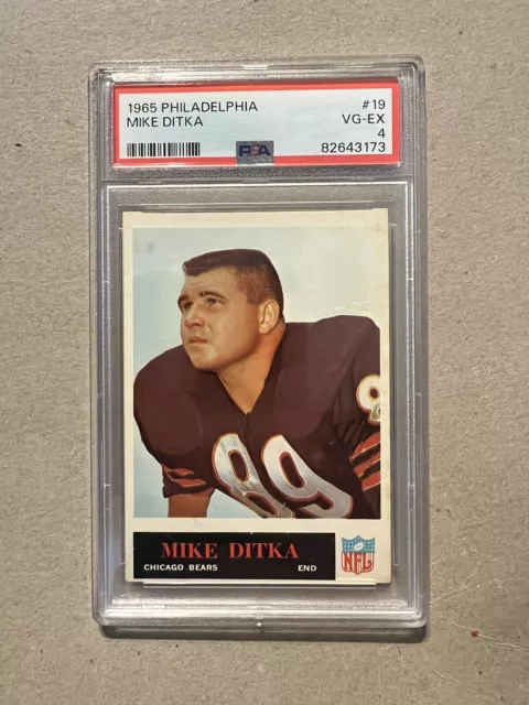 1965 Philadelphia Nfl #19 Mike Ditka Psa 4 Chicago Bears Hof Super Bowl Xx