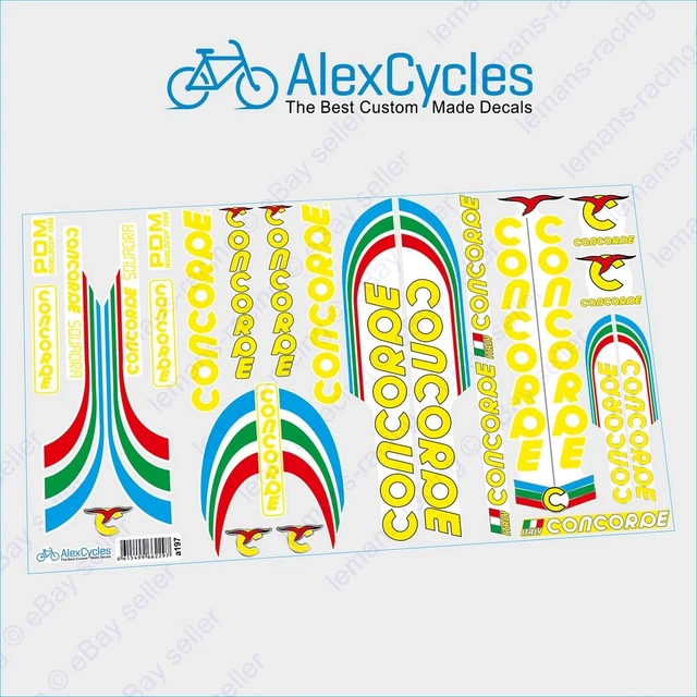 Décalcomanies Vélo Vintage Bleu - AlexCycles Squadra - CONCORDE PDM