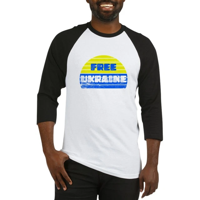 CafePress Free Ukraine Baseball Tee (906235276)