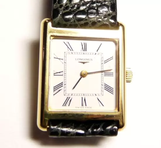 Women's Watch Longines Vintage Gold Solid 18K Manual Winding Type Tank