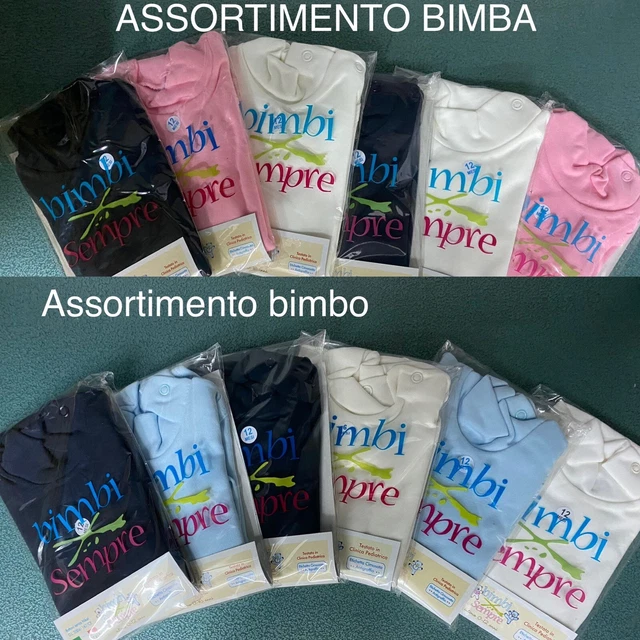 BODY LUPETTO NEONATO MANICA LUNGA “BIMBI PER SEMPRE” IN CALDO COTONE Conf 6 Pz