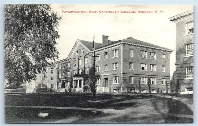 Postcard Fayerweather Row, Dartmouth College, Hanover NH I186