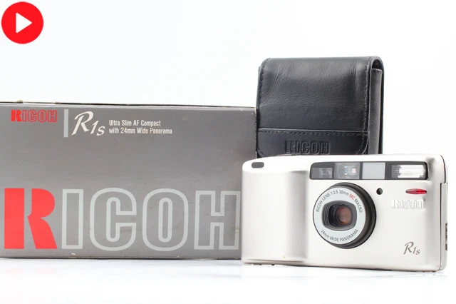 LCD works [MINT] Ricoh R1s Silver Point & Shoot 35mm Film Camera Box From JAPAN