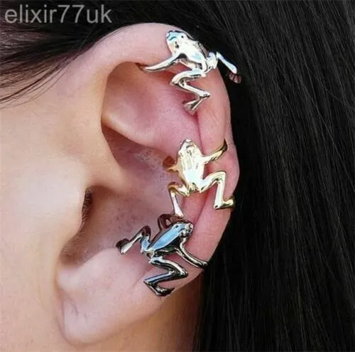 Uk Hot Hopping Frog Cartilage Upper Helix Ear Cuff Clip-On Ear-Wrap Emo Earring
