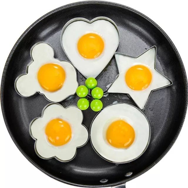5Shaped Kitchen Cooking Tools Stainless Steel Fried Egg Shaper Ring Pancake Mold