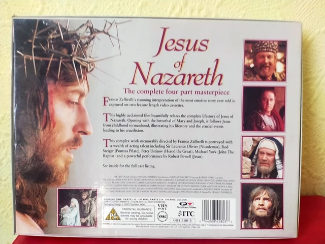 JESUS OF NAZARETH VHS Film Robert Powell Six Hours Long Religious ...