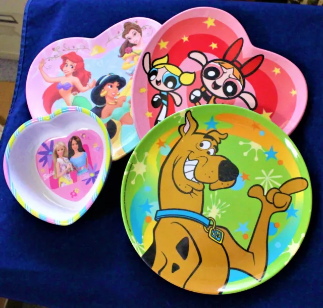 Zak Designs Melamine Bowl And Plates Varies Disney, Scooby-Doo, Barbie, Hanna-Ba