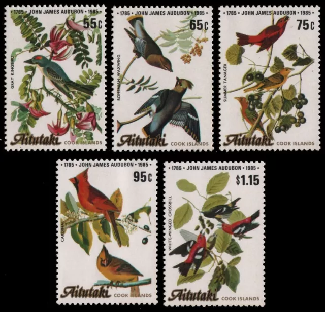 Aitutaki 1985 - Mi-Nr. 554-558 ** - MNH - Vögel / Birds - Audubon