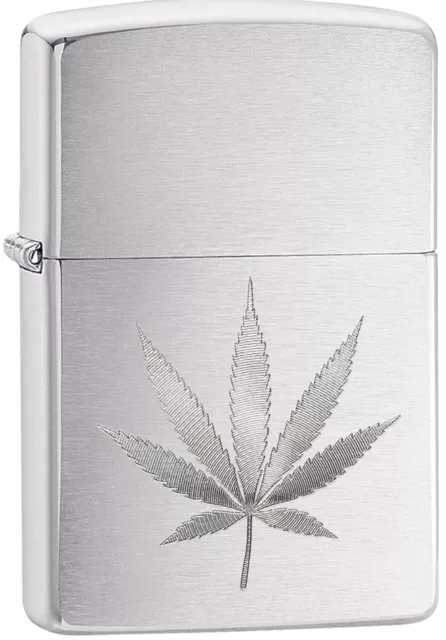 Zippo Choice Marijuana Weed Leaf WindProof Lighter Brushed Chrome 29587
