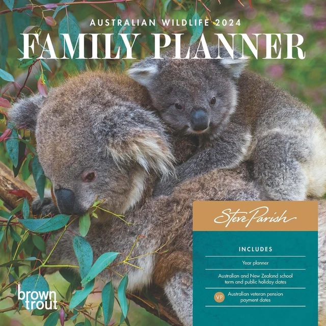 2024 CALENDAR AUSTRALIAN Wildlife Family Planner Square Wall Browntrout