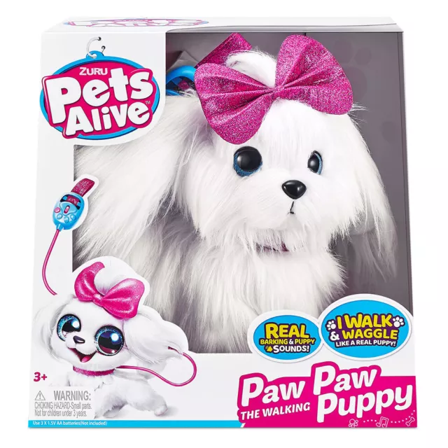 Zuru Pet's Alive Paw Paw 25cm Walking Puppy/Dog Soft Kids/Children Toy 3y+