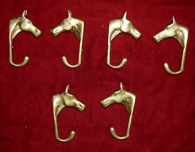 Brass Horse Head Shape Hook Towel Hanger Keys Holder Set of 06 pieces WG1003
