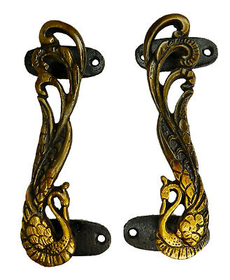 Peacock Design Antique Style Brass Handmade Door Handle Window Drawer Pull Knobs