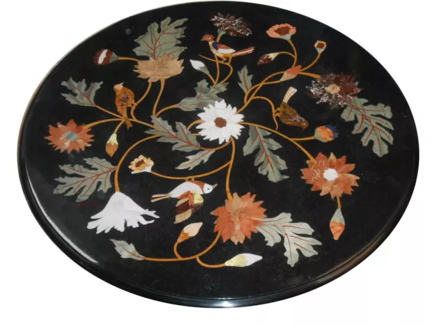 24" Marble Table Top Pietra Dura Home And Garden Decor Inlay Work