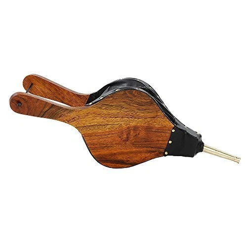 Large Fireplace Bellows, Wood, Black, Brass