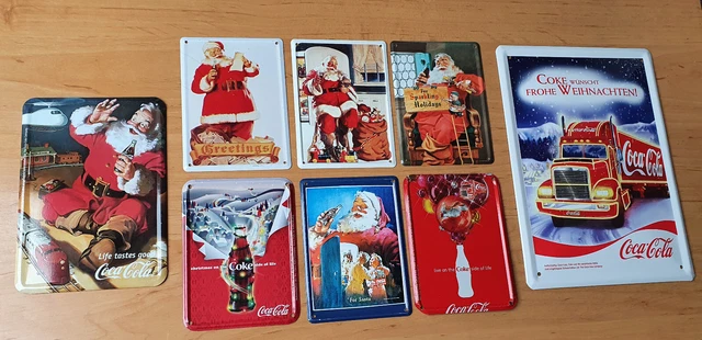 Coca-Cola  8 coole Coke  Blechschilder Santa Motive
