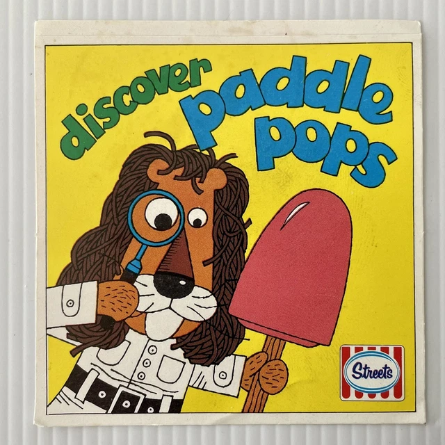 VINTAGE STREETS ICE Cream Paddle Pop Stickers x 3 Paddle Pop Lion