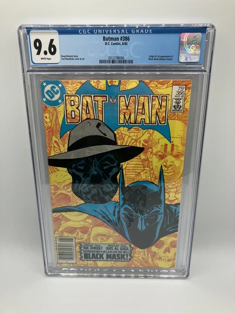Batman 386 cgc 9.6 Newsstand Edition 1st Appearance of Black Mask WHITE PAGES