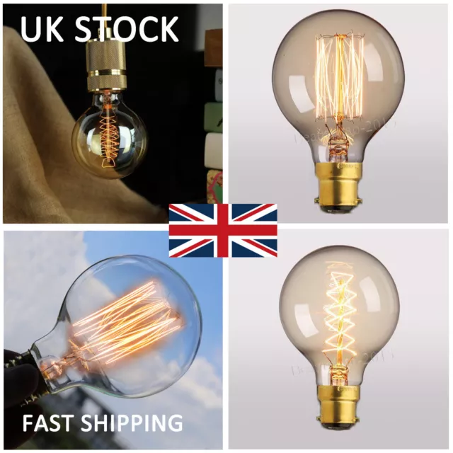 E27/B22 40W/60W Vintage Retro Filament Antique Style Edison G80 Light Bulb Lamps