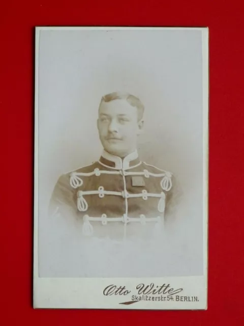 CDV Foto Porträt Militär SCHWEIZ Offizier mit Säbel um 1900 ( F 17912